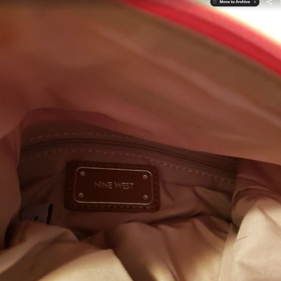 NINE WEST Deep orange Faux Leather Cross-body Shoulder Bag Purse Clutch … - Picture 4 of 6